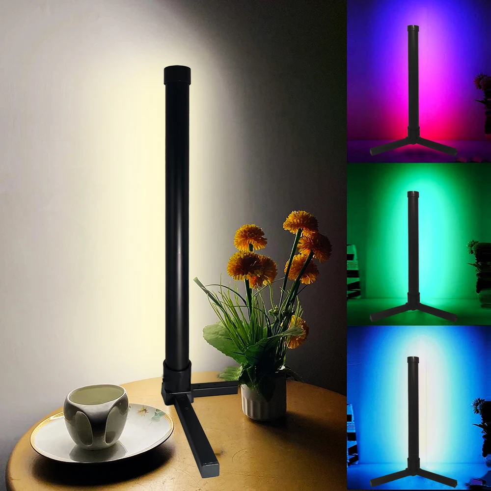 RGB LED-vloerlamp, LED-hoeklamp Werkt slimme moderne vloerlamp met muzieksynchronisatie en 16 miljoen doe-het-zelf-kleuren vloerlamp