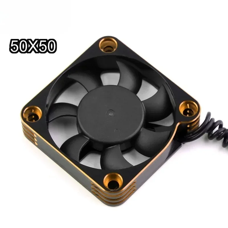 50*50MM RC Car 5010 Cooling Fan Metal Case High Speed Temperature Control Heat Sink Universal Models Repair Accessories
