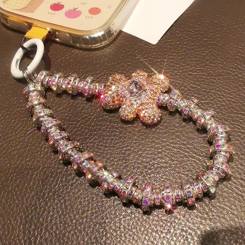 

Новый мультяшный медведь, бусины, цепочка, искусственный шнурок, короткая стильная подвеска, брелок, противоударный шнур, веревка, милые Подвески для телефона