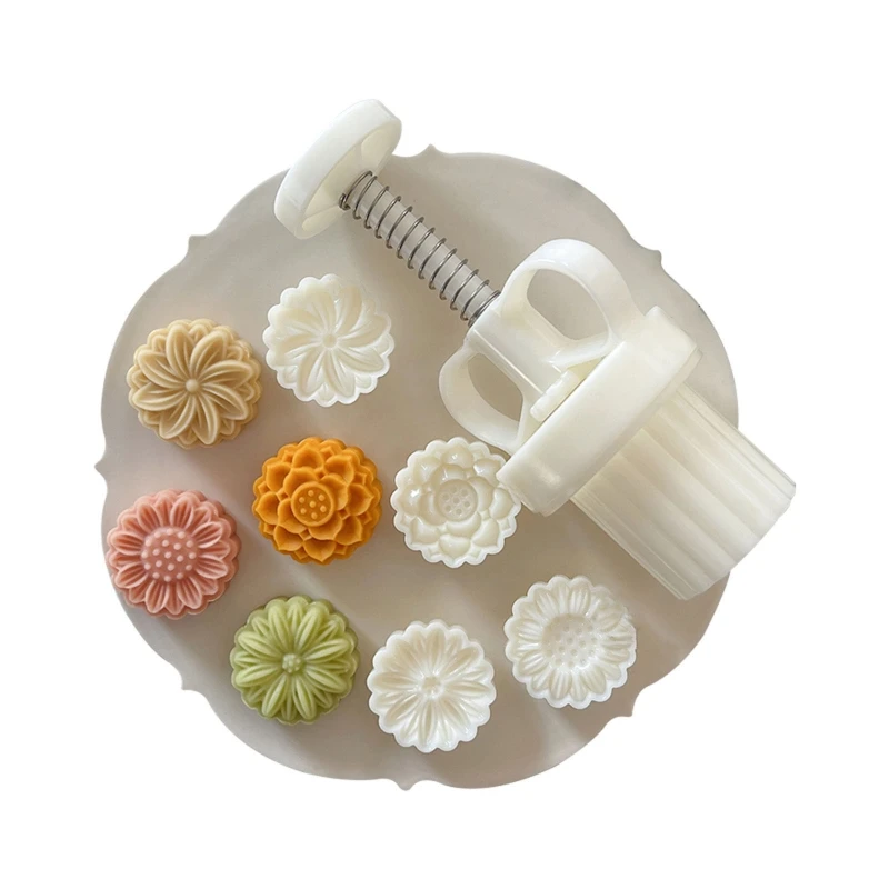 Moule à gâteau lune en matière plastique, tampons en forme fleur, moules à gâteaux lune pour Festival mi-automne,