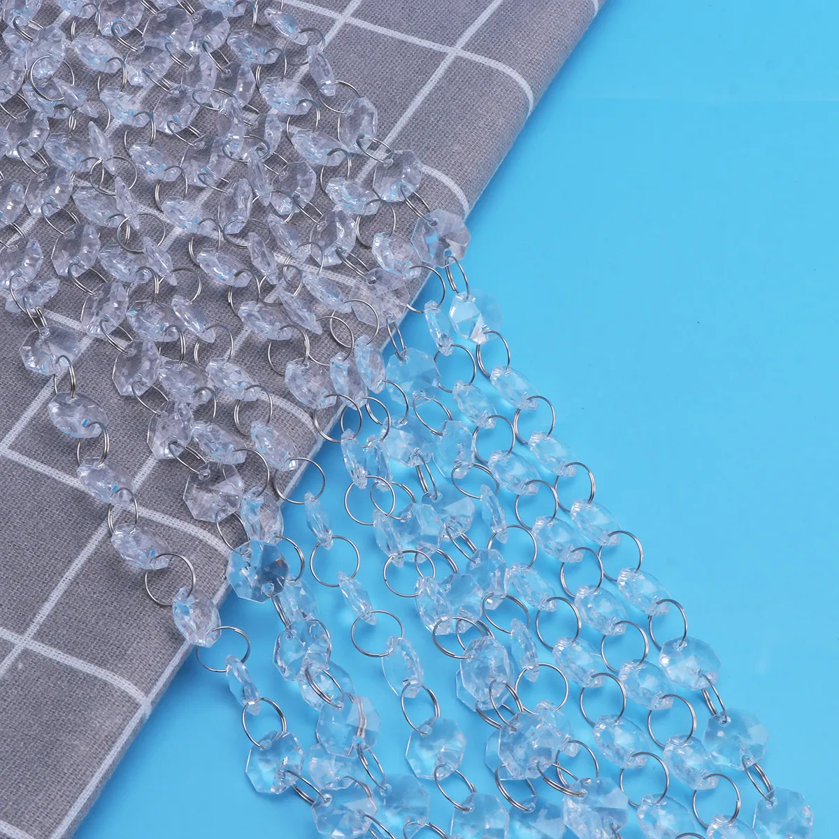 

10Pcs Decoration Chain Curtain with Shiny Crystal Beads Tassel Pendant for Window Door Party Wedding Backdrop Display