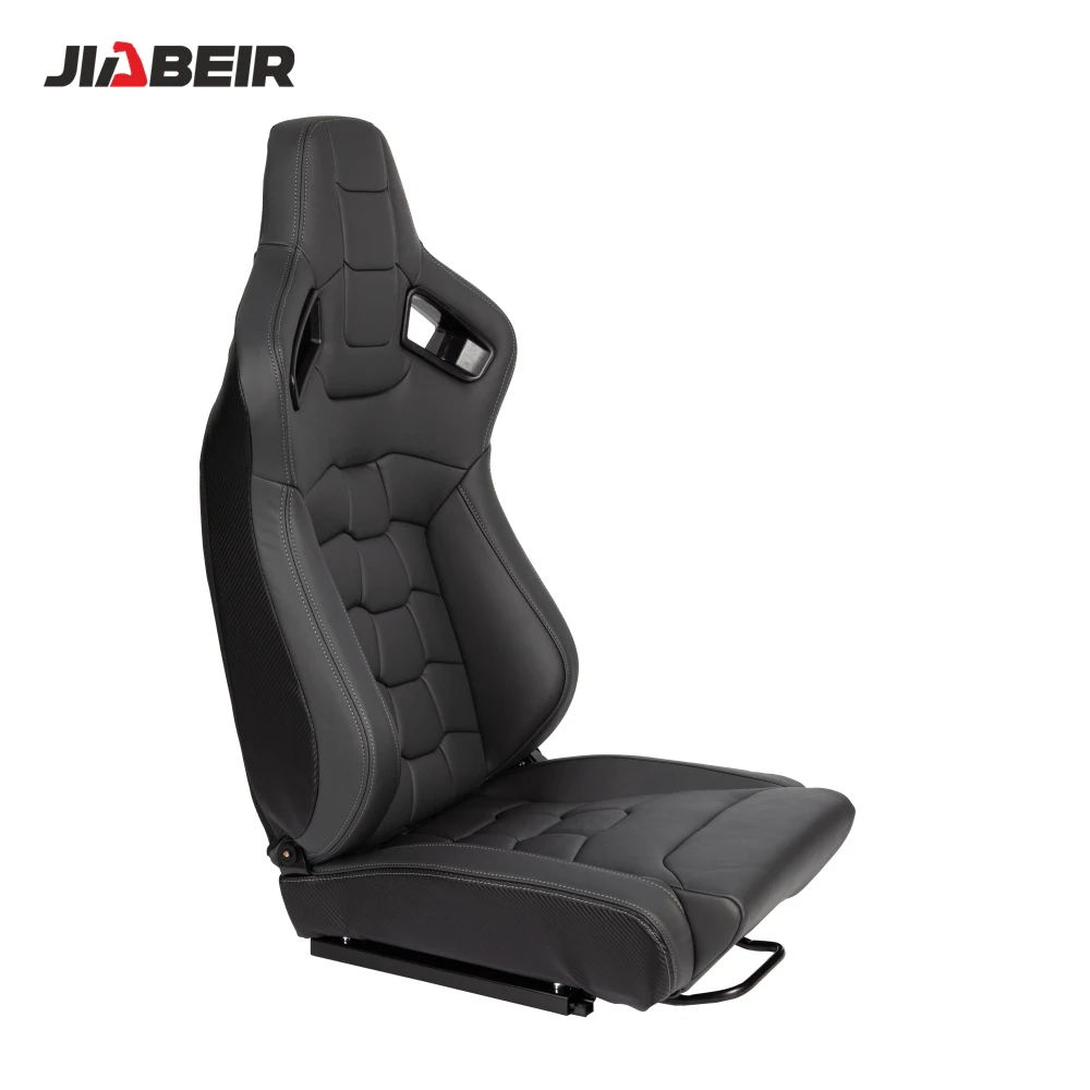 1074 Black PVC Leather Universal Vehicle Slider Simulator Gaming Station Adjustable Sim Bucket Racing Seats - view 2