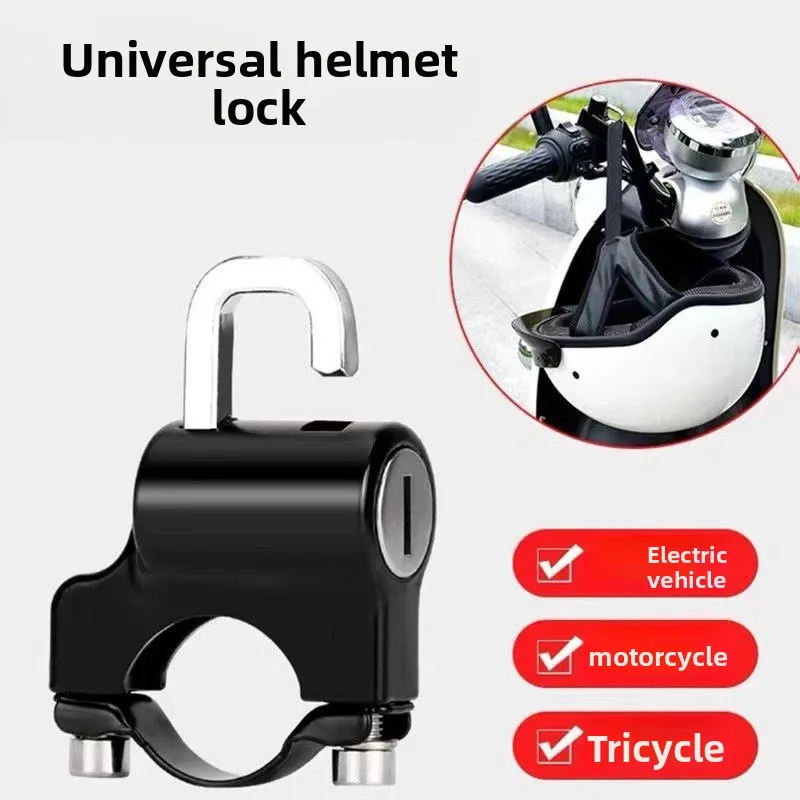 Motorcycle Helmet Lock Universal Anti-Theft Metal Handlebar Lock for Motorcycle Bicycle Electric Scooter