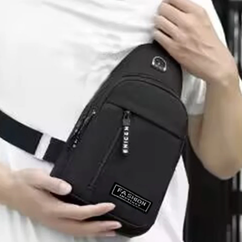 Borsa a tracolla singola unisex di genere neutro per uso casual all'aperto, viaggi e sport, borsa con tasca frontale, zaino