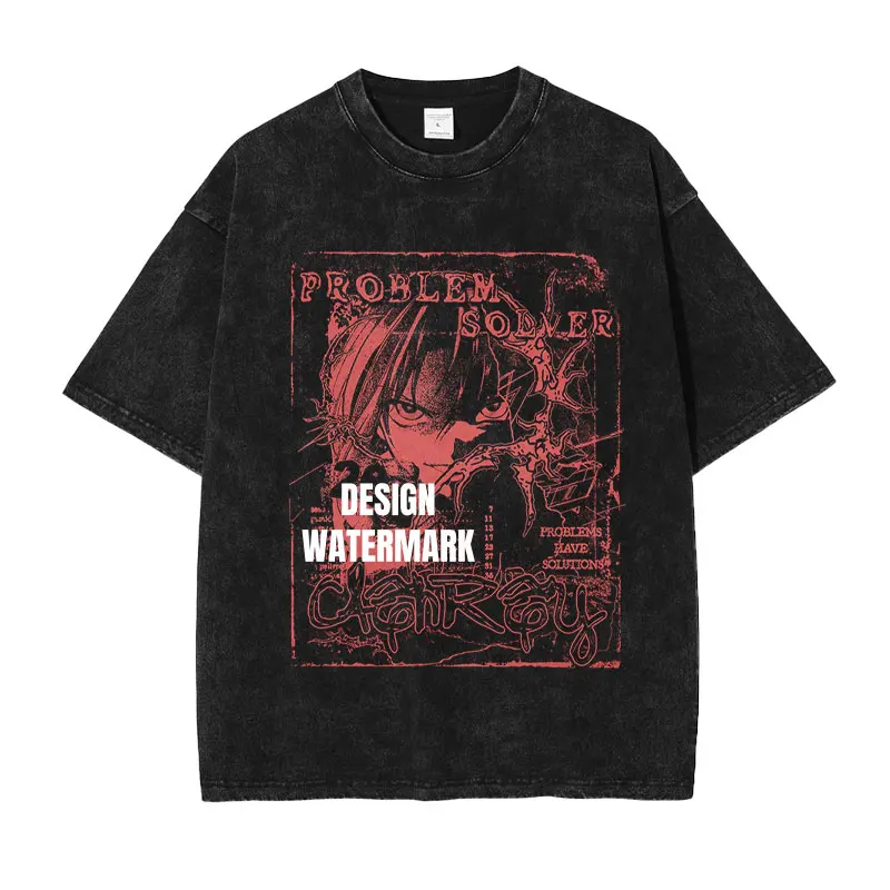 

Футболки с аниме Revy, винтажные потертые футболки B-Black L-Lagoon, топы с мангой R-Roberta's Blood Trail, футболки для девочек, 100% хлопок