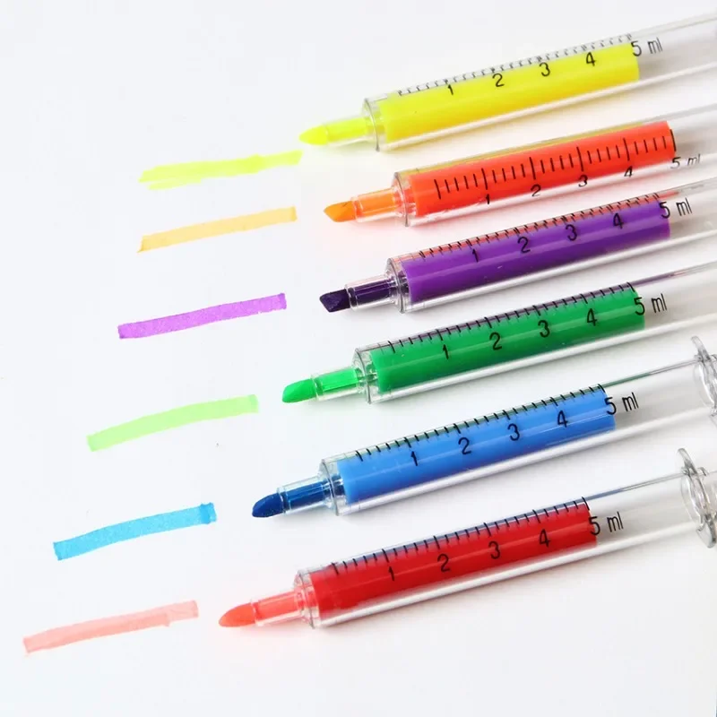قلم ماركر على شكل حقنة ، إبرة ، Kawaii ، الجدة ، ممرضة ، لطيف ، القرطاسية ، اللوازم المدرسية