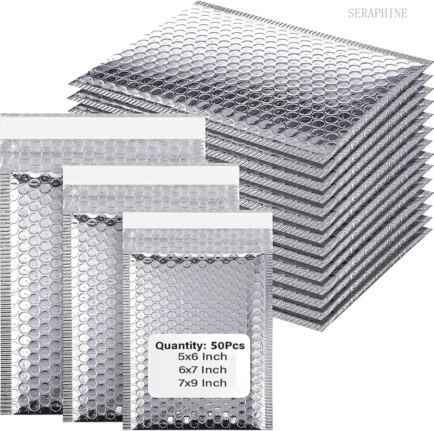 50pcs Envelopes Shipping Packaging Bags Holographic Mailer Laser Business Small Supplies Bubble Envelope Mailers Office