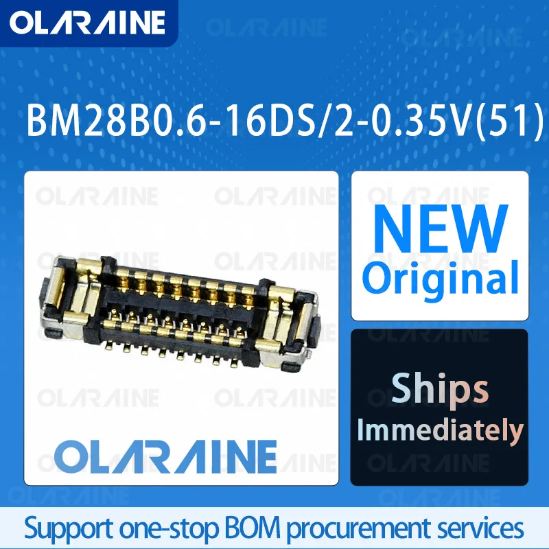 

50/200/500Pcs BM28B0.6-16DS/2-0.35V(51) 100% brand new and original IC chip Mezzanine connectors 18 Position 5 A