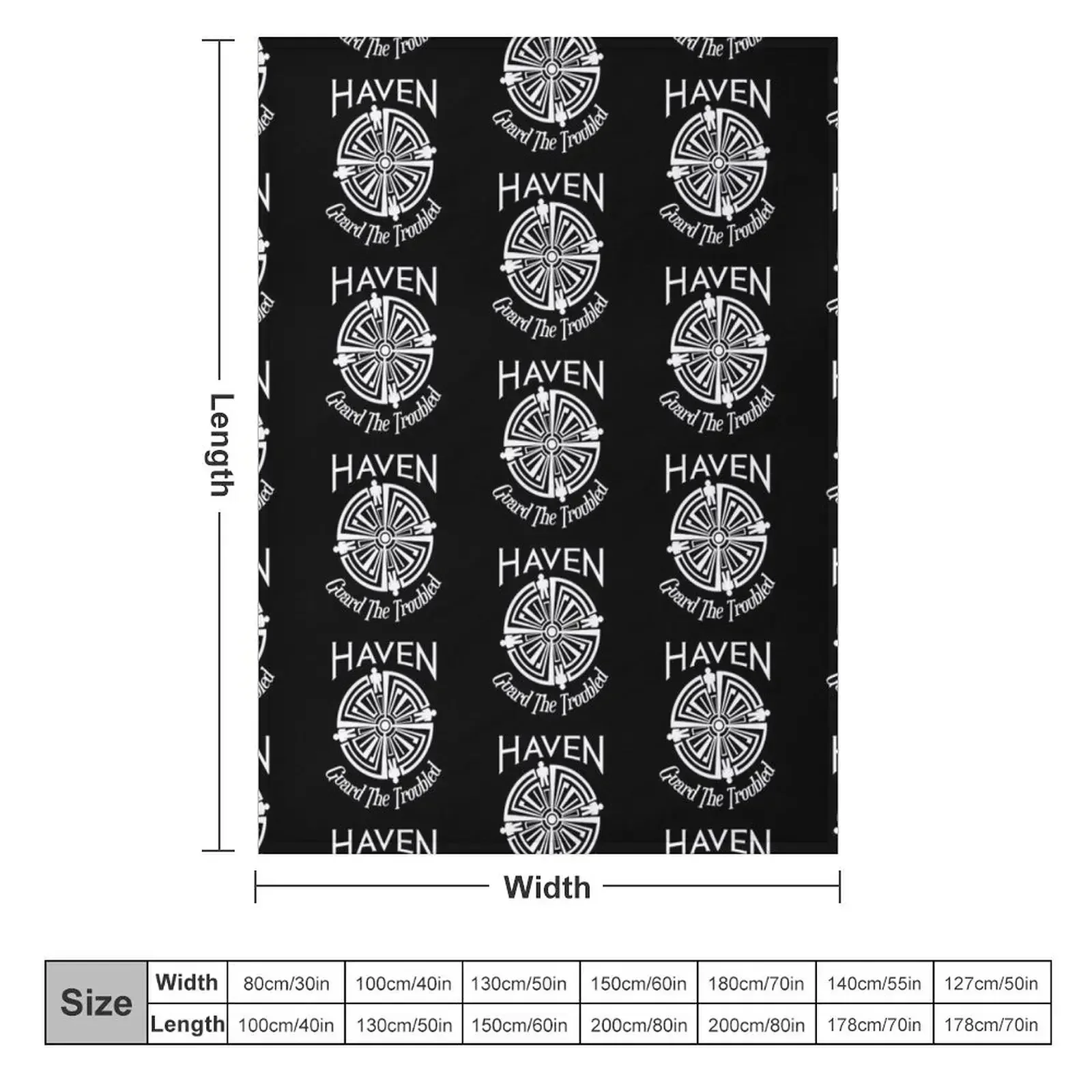 Haven Troubled Tattoo White Logo Throw Blanket Decorative Throw Beach blankets and throws Blankets