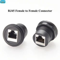 RJ45 Profinet złącze kablowe RJ45 okrągły adapter do montażu na panelu RJ45 8P8C przedłużacz Ethernet łącznik RJ45 żeński dla Cat8/7/6