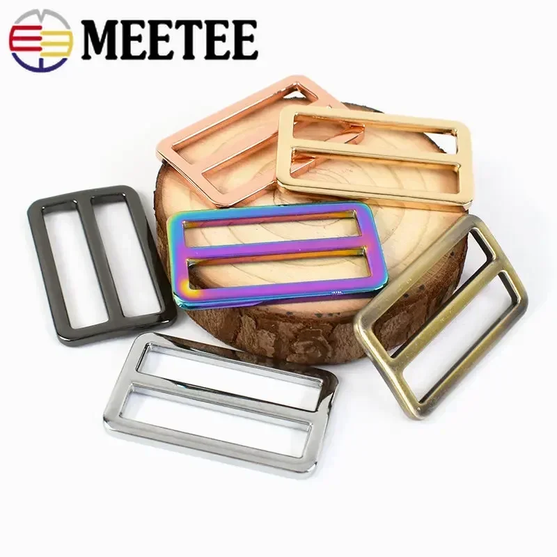 5 Pz Borsa In Metallo Cinghia Fibbie Cintura Web Rettangolo Anello Fibbia Tri-glide Slider Anello Regolatore Zaino Chiusura Gancio Accessori FAI DA