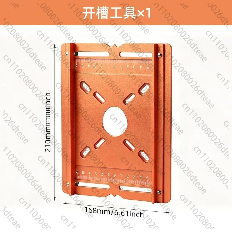 Slotting Router Plate Measurement Markings Router Grooving Base Plate Trimmer Base Polished Finish Slotting Bracket Orange