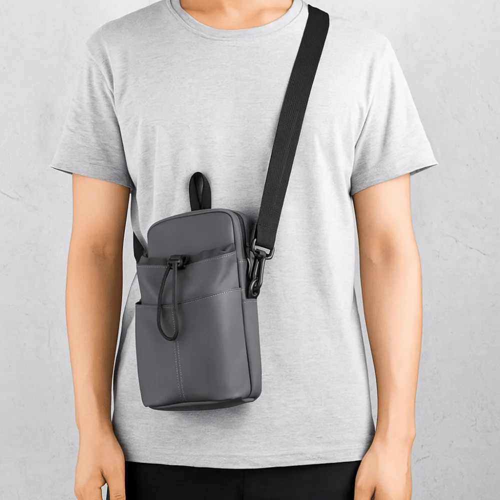 

Сумка для бутылки с водой на плечевом ремне, быстросохнущая передняя карманная сумка для бутылки с водой, шнурок, открывается в портативный