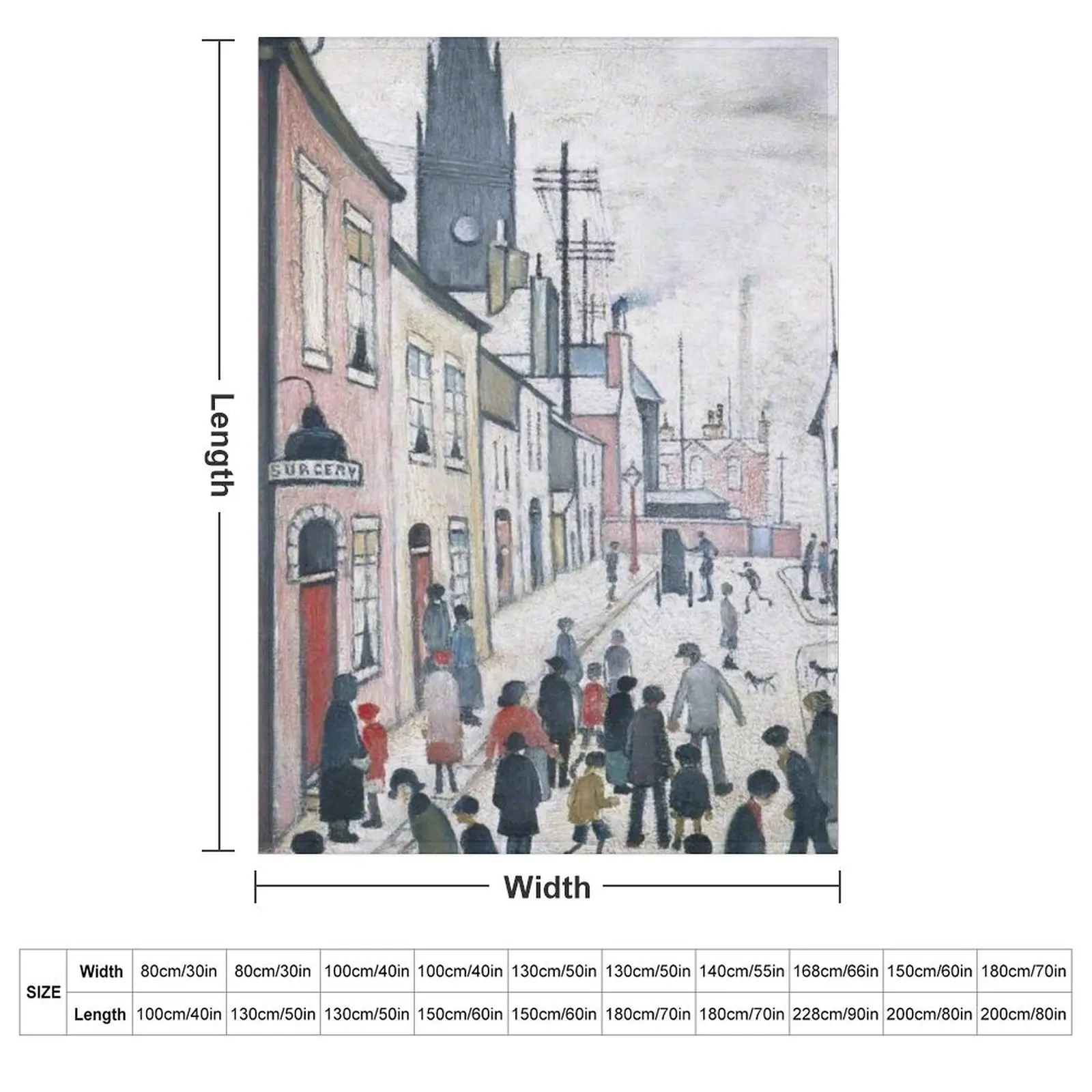 L S Lowry Throw Blanket Luxury Picnic Decorative Beds bed plaid Bed Fashionable Blankets For Baby Blankets