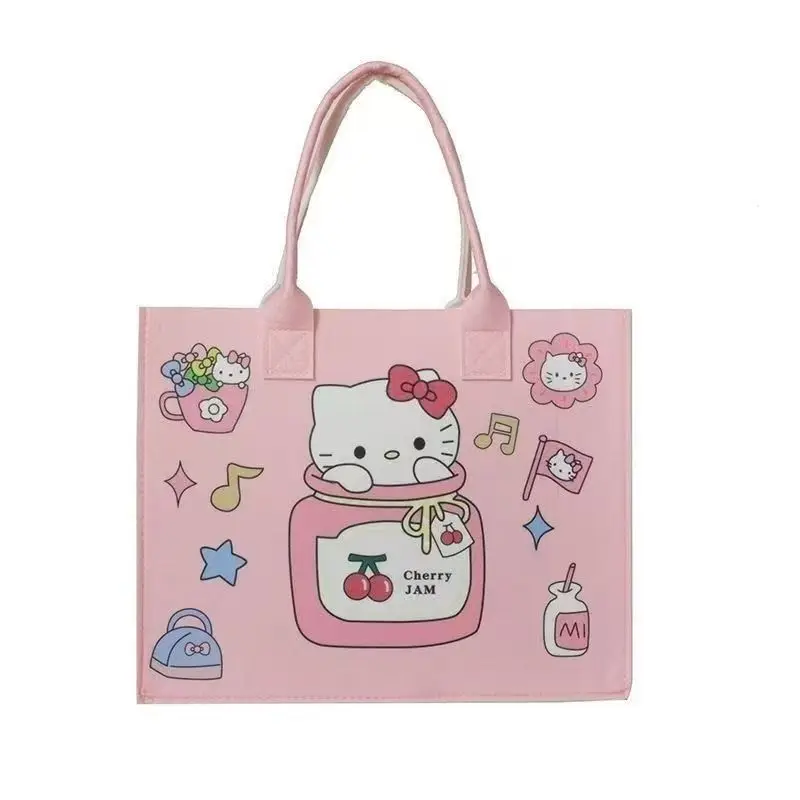Sanrio Character Felt Tote Bag – Hello Kitty, Cinnamoroll, and Kuromi: Cute Gift Bags and Stationery Totes