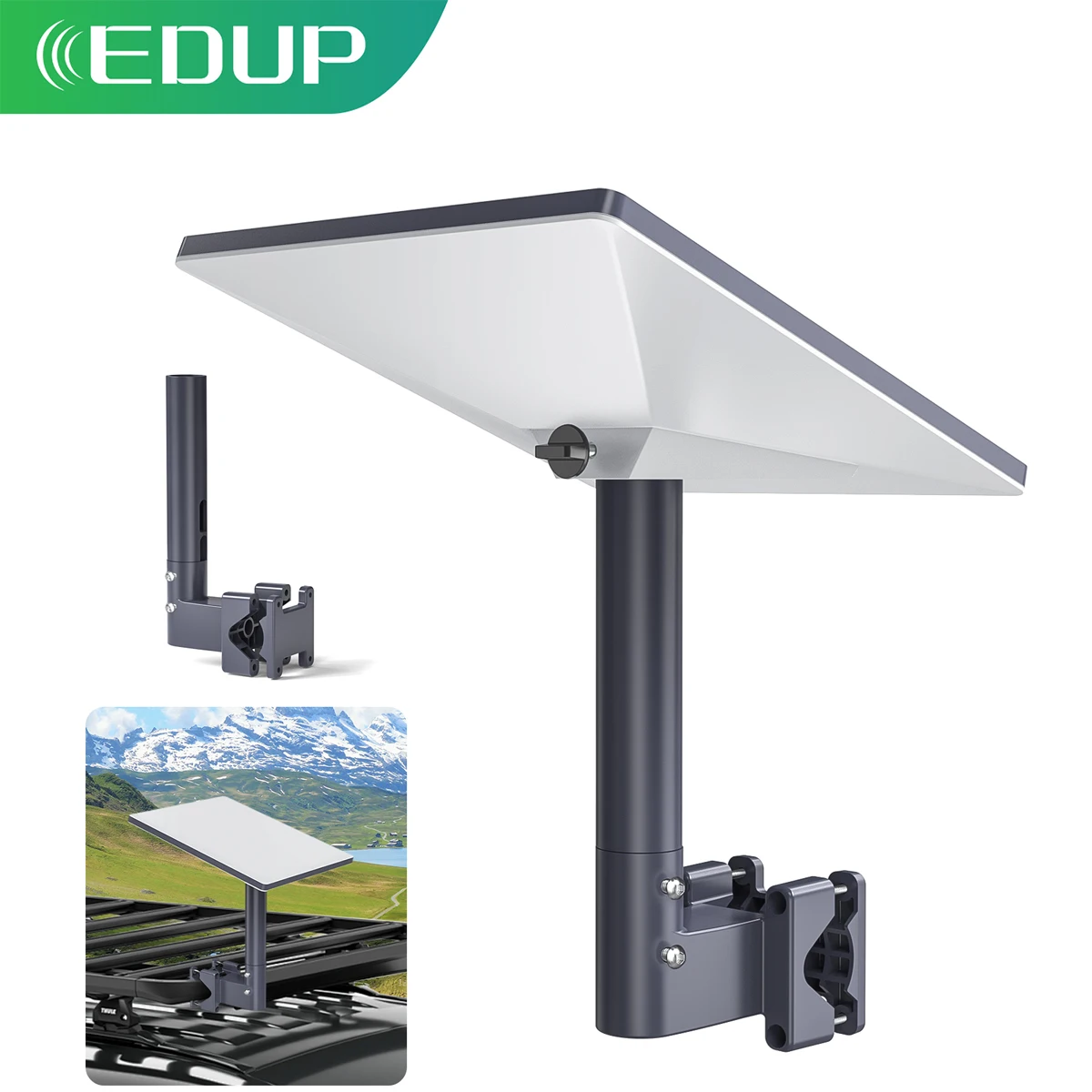 EDUP SK0084 Starlink Mini RV Ladder Mount Starlink Mini Roof Rack Mount Starlink Mini Pole Clamp Mount with Pipe for RVs