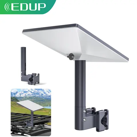 EDUP SK0084 Starlink Mini RV Ladder Mount Starlink Mini Roof Rack Mount Starlink Mini Pole Clamp Mount with Pipe for RVs