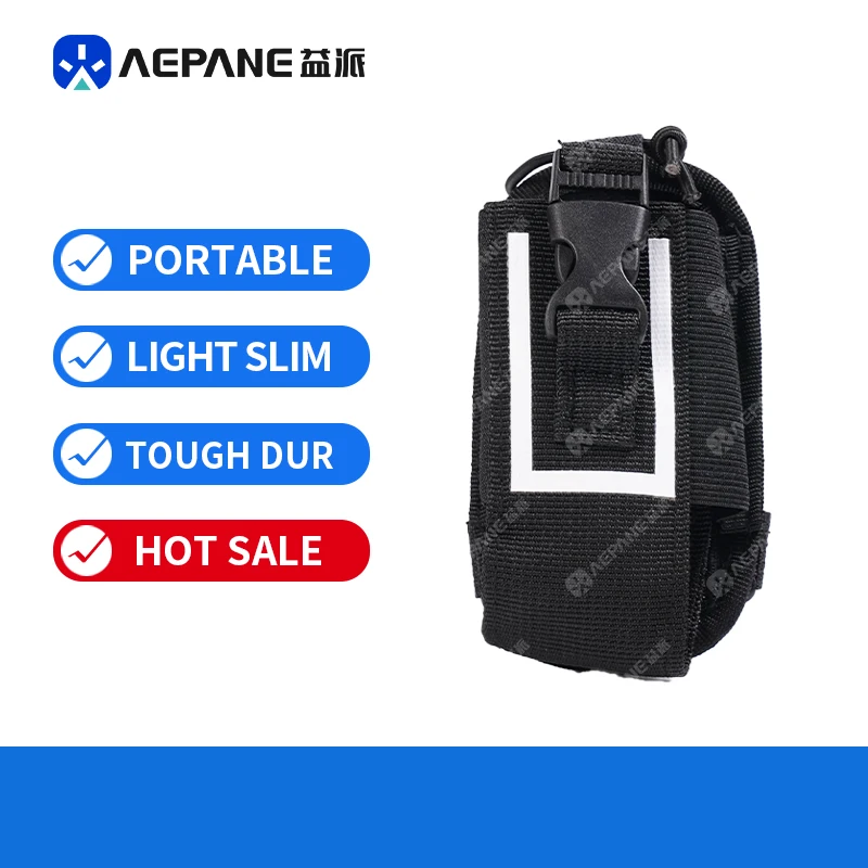 

Wear Resistant Thick Nylon Radio Holster With Reflective Strip Adjustable Elastic Cord Quick Snap Buckle Universal Walkie Talkie