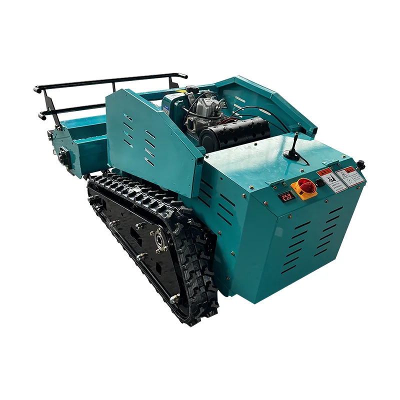 Customized lawn mower diesel engine small robot grass shredder cutting width of 800mm remote-controlled tracked lawn mower