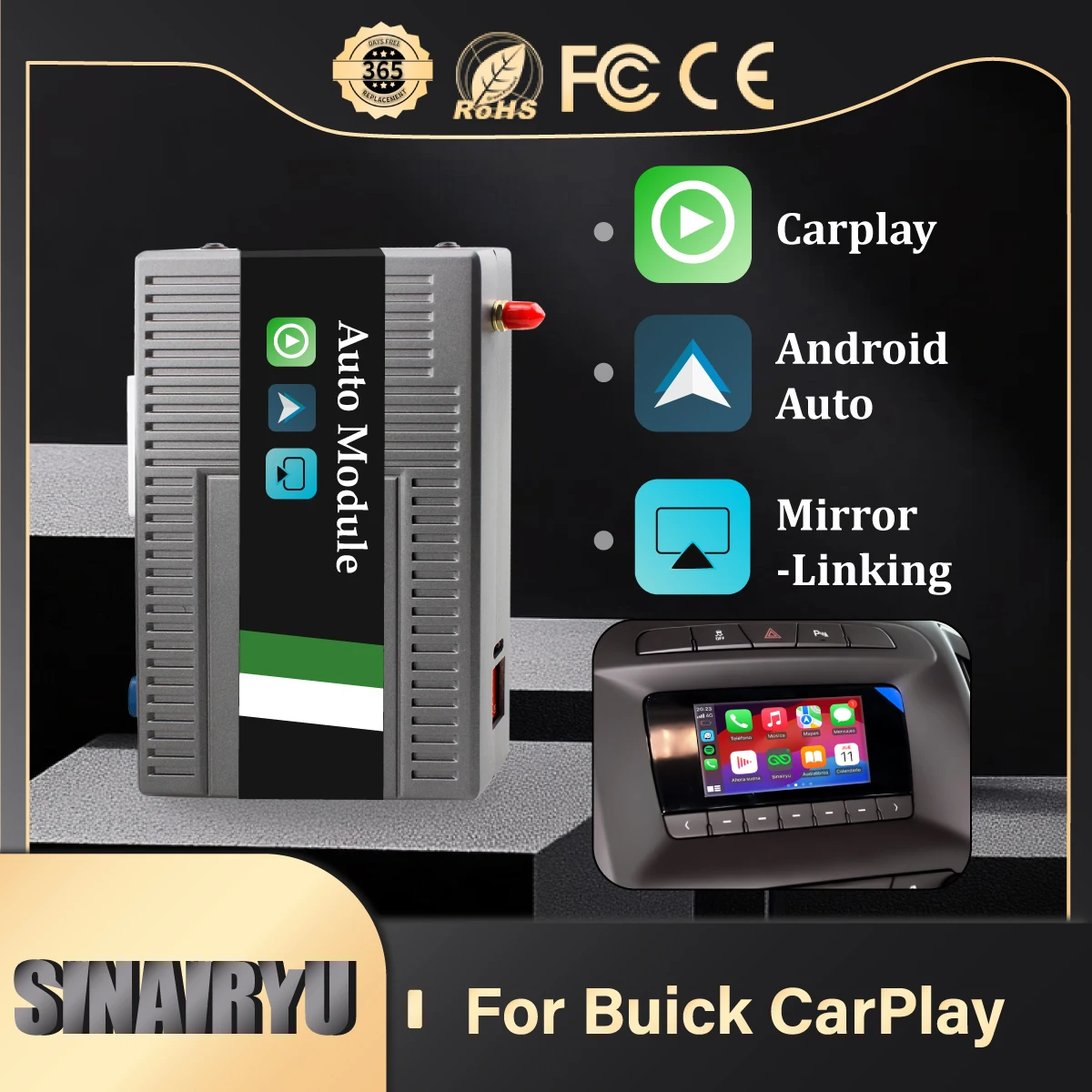 Wireless CarPlay for Buick ENVISION HMI 2.0 2014-2019 Regal LaCrosse Verano Android Auto Mirror Link AirPlay support Camera