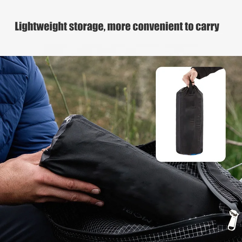 Colchão inflável com bomba para pés, tapete de ar para acampamento, viagem, ultraleve, compacto, dobrável, almofada de dormir para mochila, caminhadas