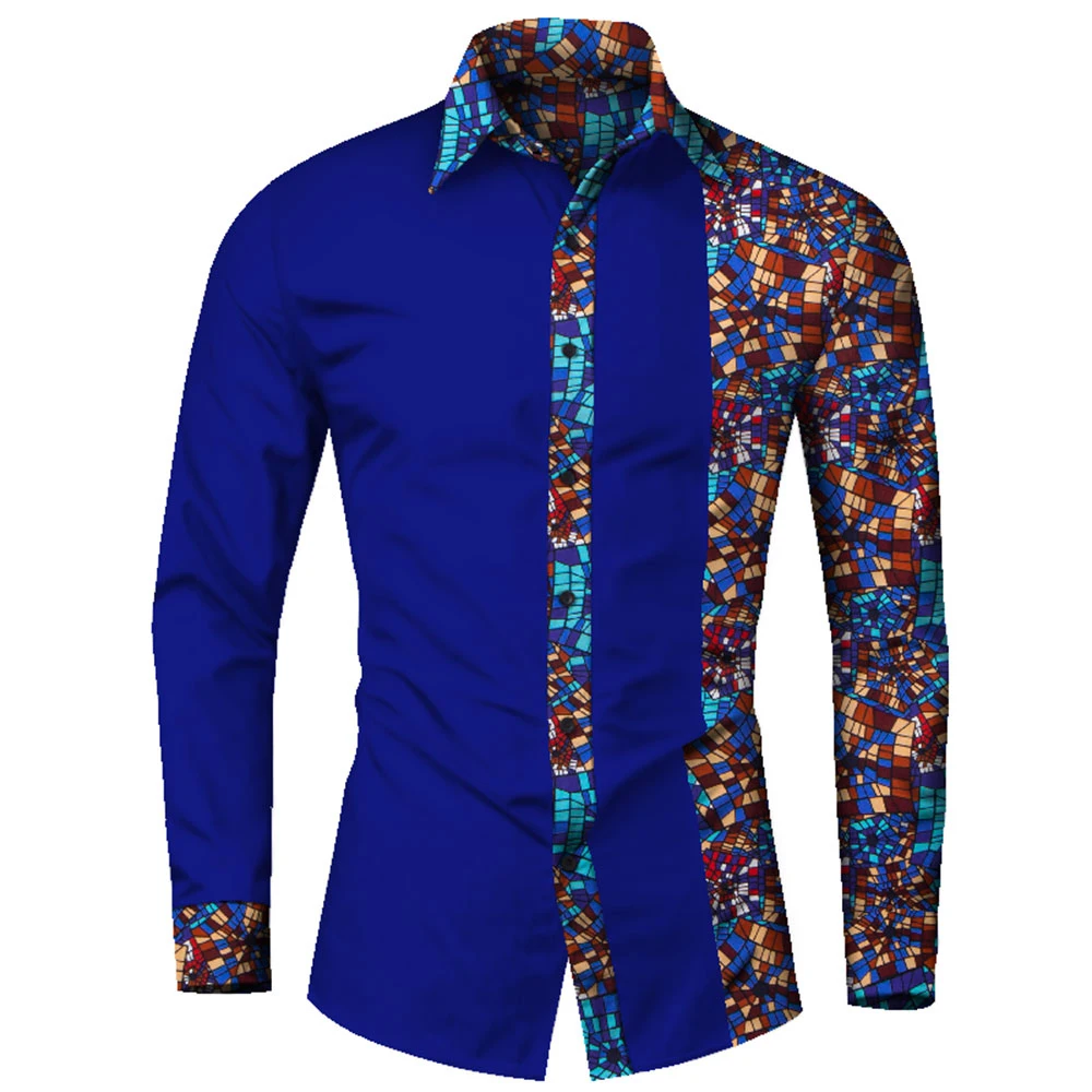 Fashionable 3D Printed Men's Ethnic Style Refurbished Long Sleeve Shirt Flap Button And Comfortable Casual Top