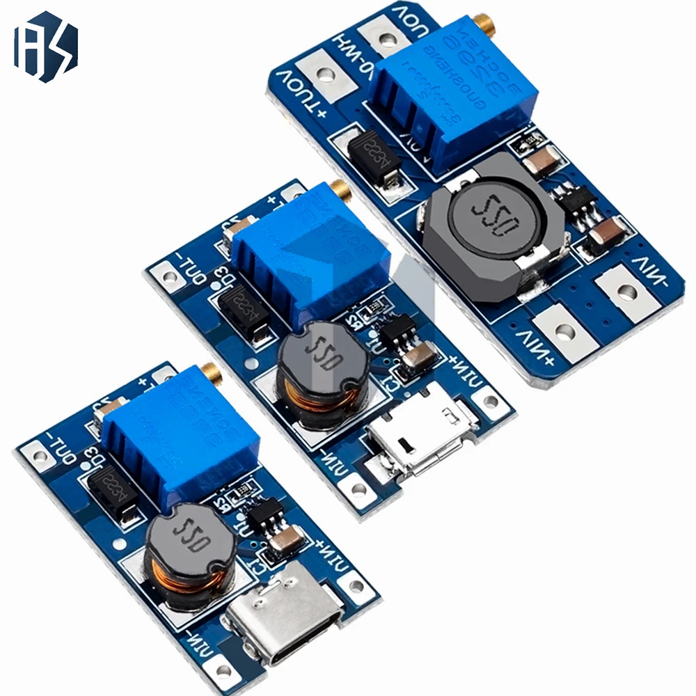 MT3608 type-c/micro 2A Max DC-DC Step Up Power Module Booster Power Module 3-5V to 5V/9V/12V/24V