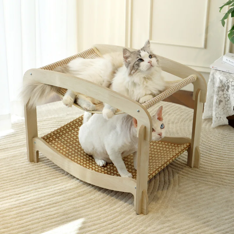Combination Cat Scratcher & Cooling Bed | Sisal Hammock Perch Modular Lounger for All Seasons Durable Non-Shedding Pet Furniture