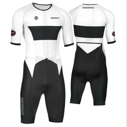 RIGHTTRACK-Combinaison de Course à Manches Courtes Trisuit pour Homme, Vêtements de Natation, Cyclisme, Course à Pied, Compétition d'Été, Dégradement