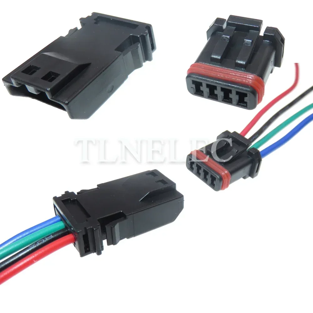 4 Pin Way Auto Wiring Terminal Socket With Wires Automotive Rearview Mirror Panel Heating Connectors MX19004S51 MX19004P51