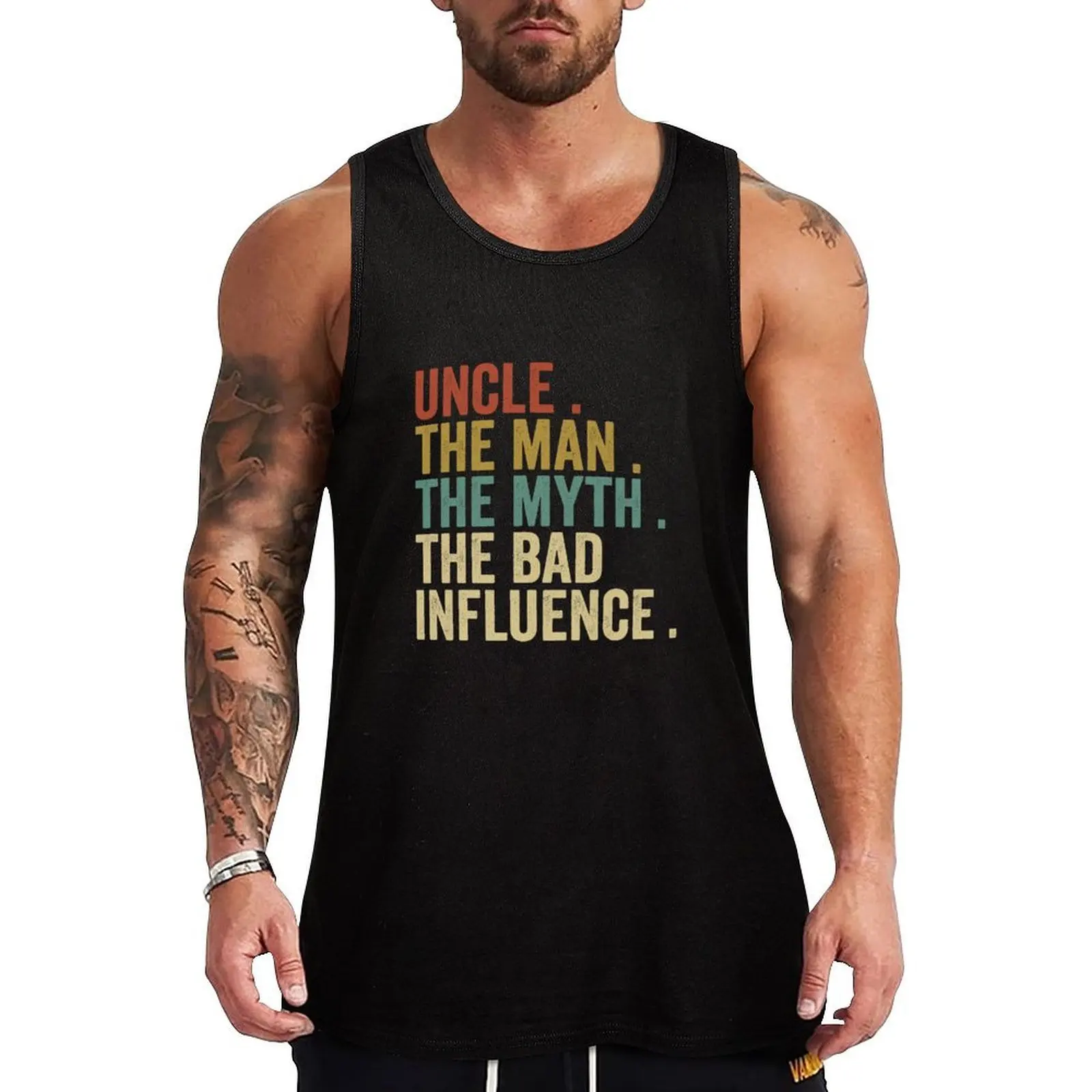 Oncle, l'homme, le mythe, la mauvaise influence, cadeau personnalisé, oncle, cadeau pour oncle, t-shirt pour oncle, débardeur
