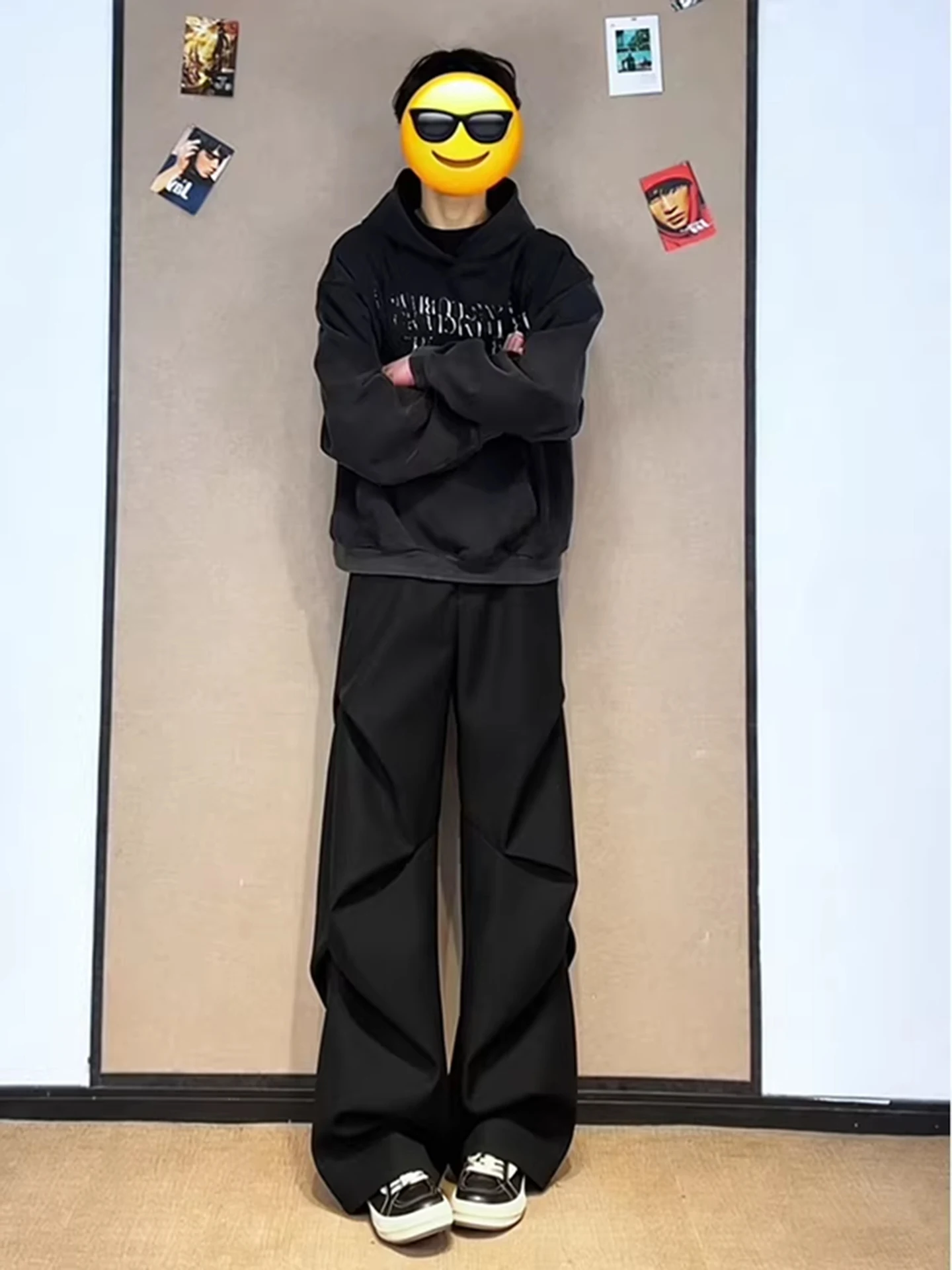 

Мужские брюки Cleanfit Casual Bla, плиссированные, прямые, свободного кроя, с эластичным поясом, для весны и осени, в американском стиле High Street...