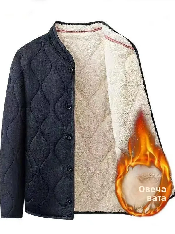Thiened Winter Cotton Jaet for ly Men Warmth Insulation Fce Lined Faionable Urban Sle Long Sve Stand Collar