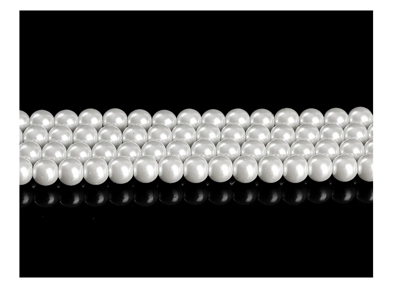 7A Hochwertige Glas-Imitationsperlen-Muschelperle, runde lose Zwischenperle für DIY-Armbänder, Ohrringe, Halsketten und Schmuckherstellung. – Detail 7