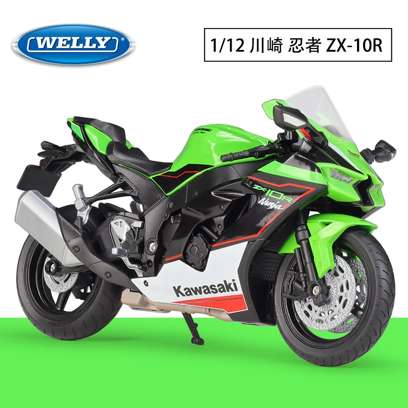 

WELLY 1:12 Nijia ZX-6R 400 Model Toys Alloy Diecast Shock Absorption Rubber Tires Toy Motorbikes Diecast Model
