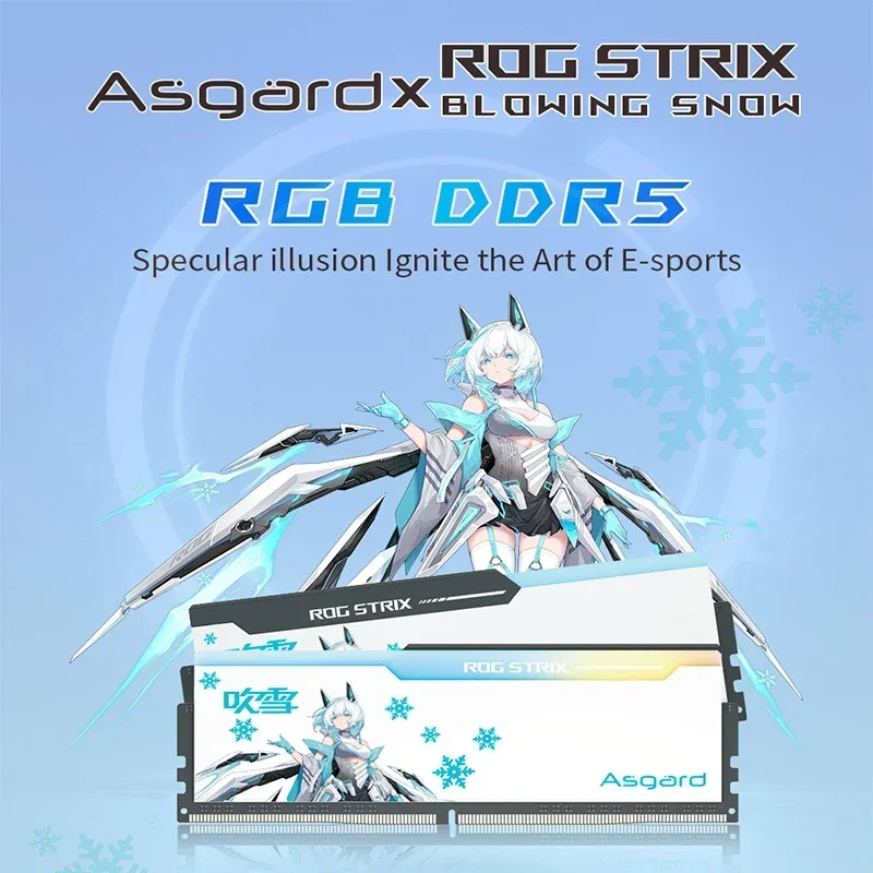 Asgard 32GB 16GBx2 DDR5 6000MHZ 6400MHZ 6800MHZ RGB Faixa de Memória ROG STRIX Joint Desktop Memória Strip Hynix A-die Partículas CL32