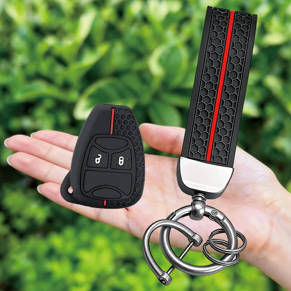 Keychain for Chrysler Pacifica Aspen 300c Dodge Caravan Key Cover For Jeep Wrangler Jk Commander Grand Cherokee Car Key Case