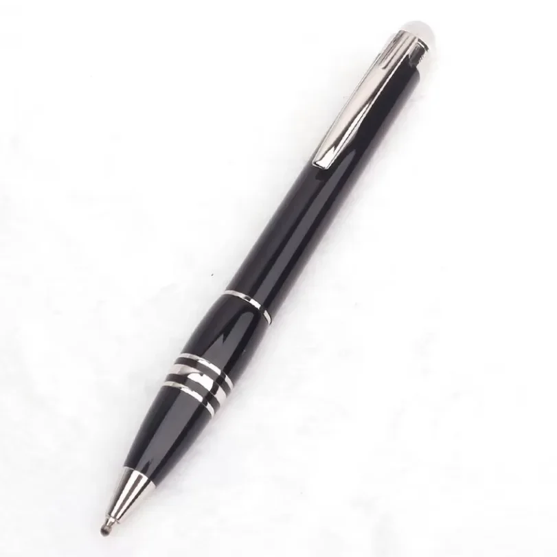 

Limited Edition MB Black Resin Checkerboard Crystal Star Rollerball Gel Ballpoint Pen Unique Design Office Series Code Pen