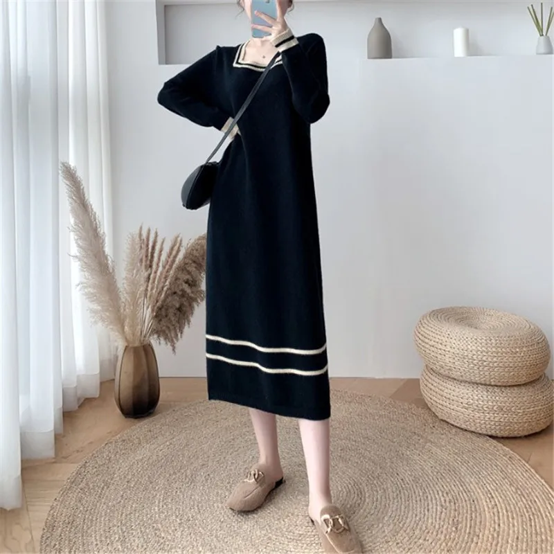 

Ribbed Solid Long Sleeve Square Neck Maxi Dress 2023 Fall And Winter Sexy Evening Party Elegant Vestido Kleider Mit Robe R56