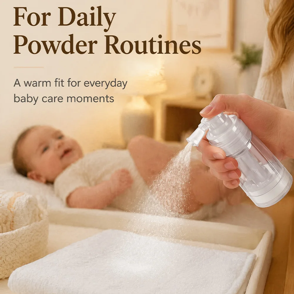 140ml Press-Type Dry Powder Spray Bottle, Transparent Portable Loose Powder Dispenser, Nail Glitter Spray Bottle, Baby Powder Spray Canister, Household Fine Mist Powder Sprayer - view 4