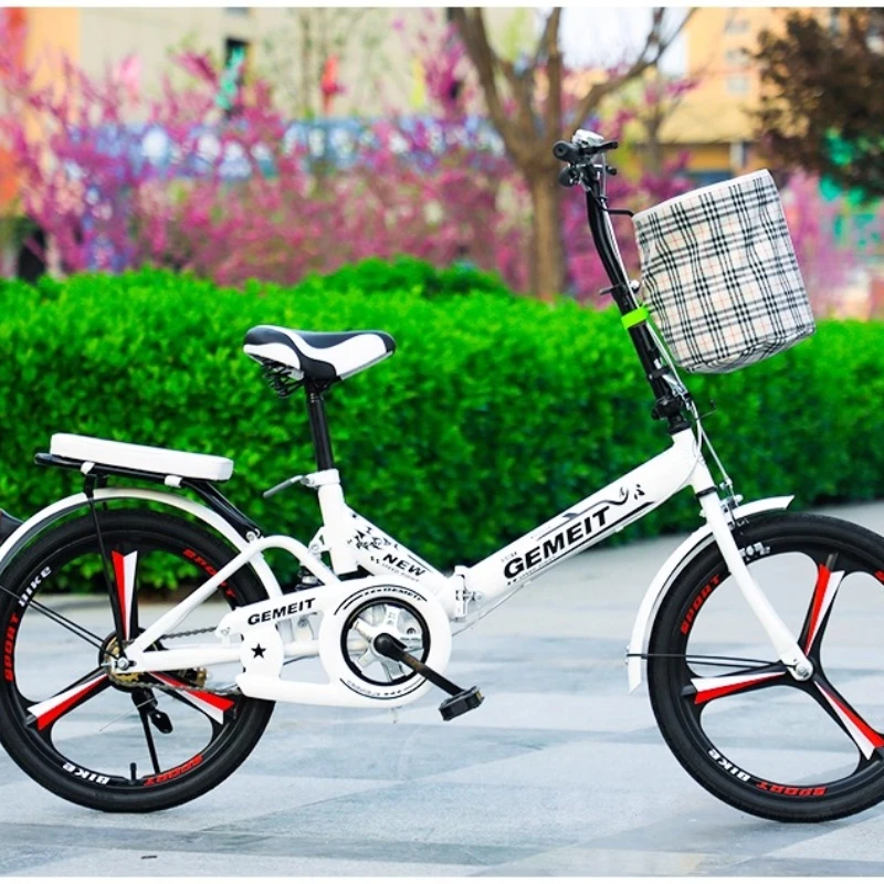 New Folding Bike 16 Inch Shock Absorbing Lightweight Urban Commuter Easy Fold Travel Kids Adults Teens Girls Boys Suspension
