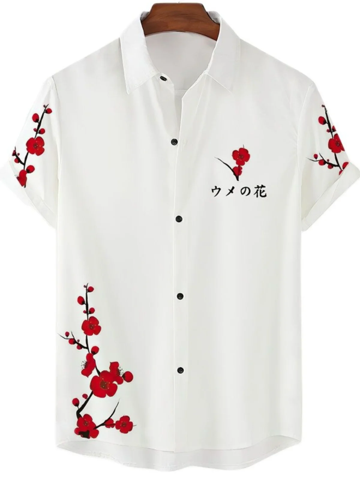 

Water-Media-Paint Printed ort-Sve Men's irt Floral Pattern Slim Fit Summer Casual irt Youthful Sle Regular Thin