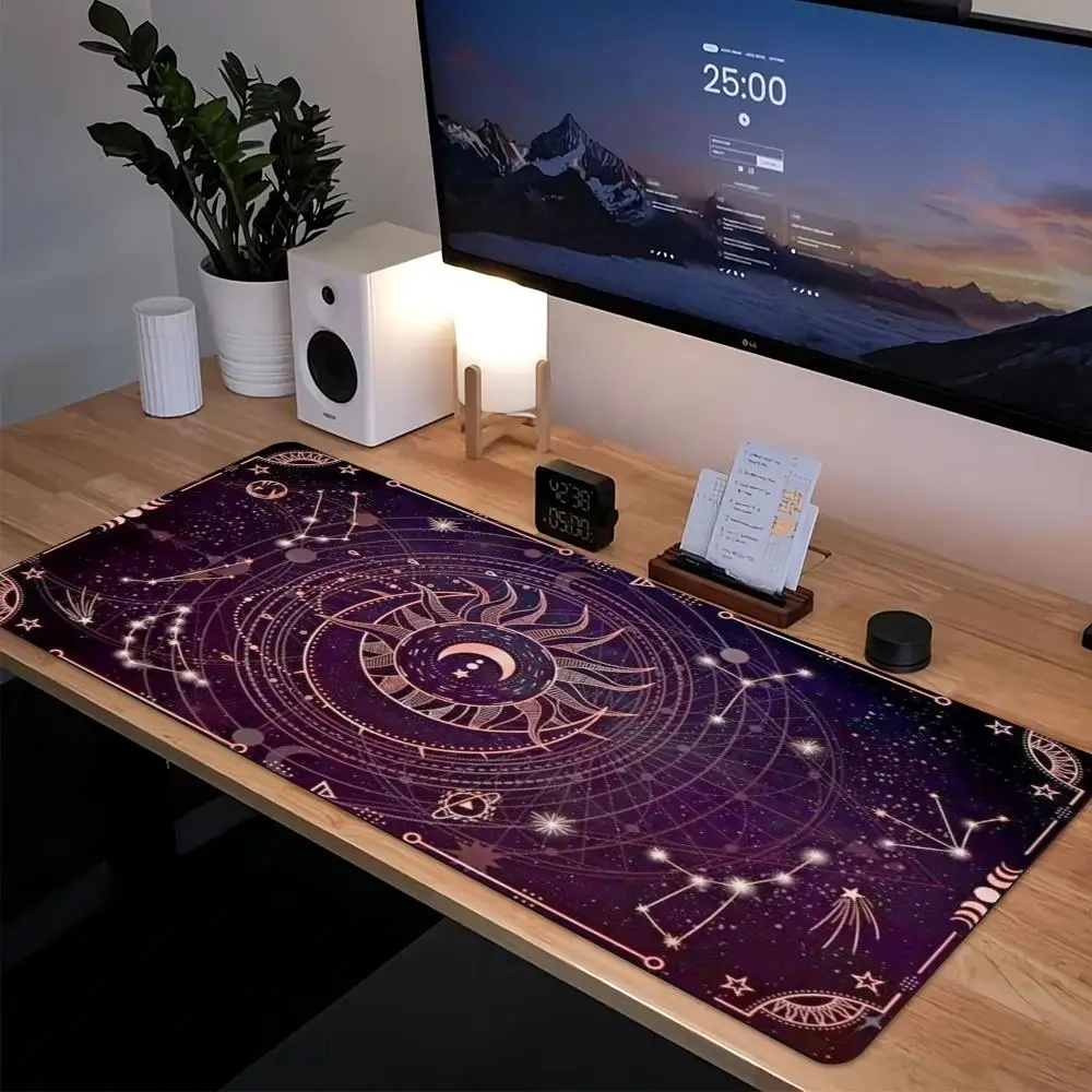 Mystic Sun Moon Constellation Tarot Large Gaming Mouse Pad Non Slip Rubber Base Extended Desk Mat For PC Laptop Gaming Office