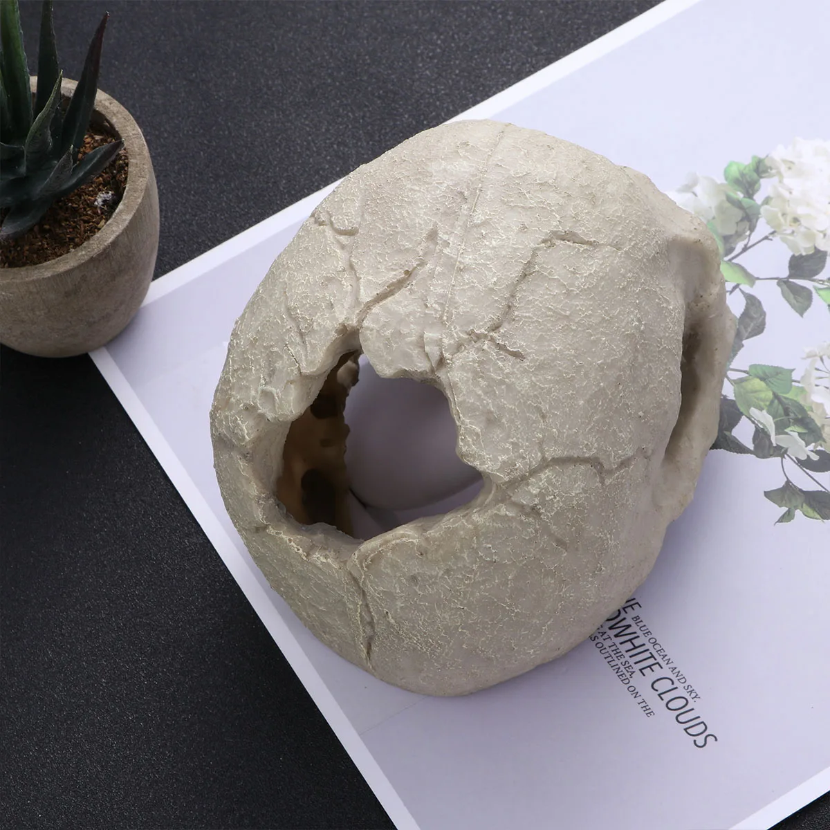 

Funny Resin Skull Fish Tank Aquarium Decor Durable Habitat Prop Reptile Hideout Accessory Fish Tank Skull Aquarium Habitat