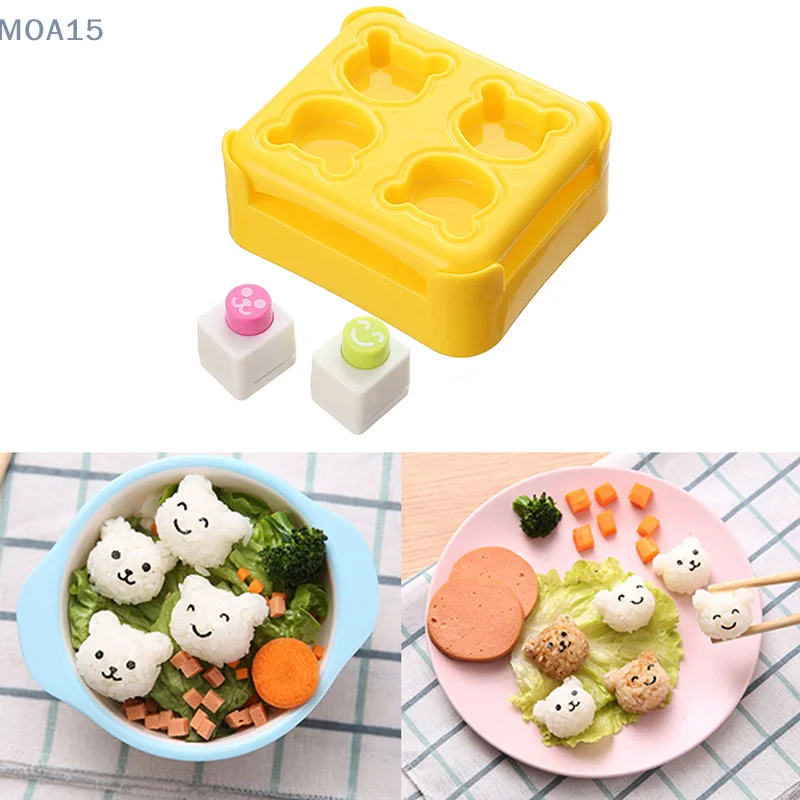 

1Set Cute Bear Rice Ball Mold Bento Maker DIY Sushi Press Mould Form Set Kit Stamp Kitchen Accessories For Kids Bento