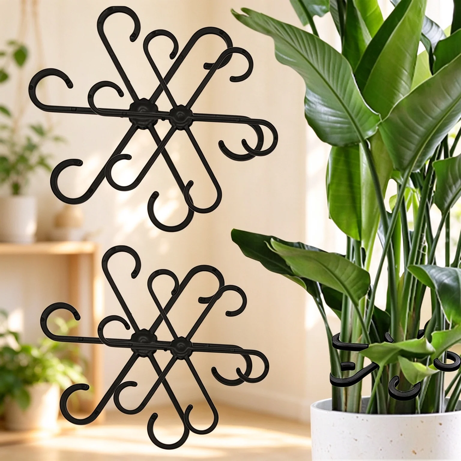 Flower Plant Stem Support Stakes Climbing Houseplant Stand Frame Plastic Garden No Stake Trellis Indoor Plant Holder Rack Hoops