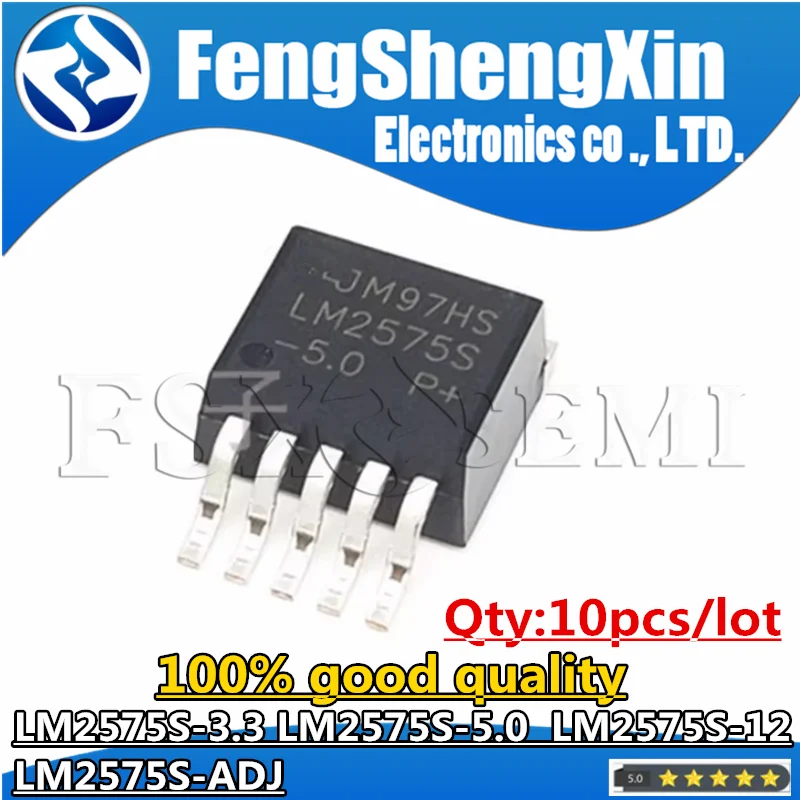 10pcs LM2575S-3.3 LM2575S-5.0 LM2575S-12 LM2575S-ADJ LM2575S 3V 5V 12V TO-263 Switching Regulators IC