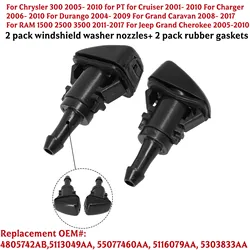 2pcs Windshield Washer Wiper Spray Nozzle For Chrysler Town & Country 4805742AB For Dodge For RAM 1500 2500 3500