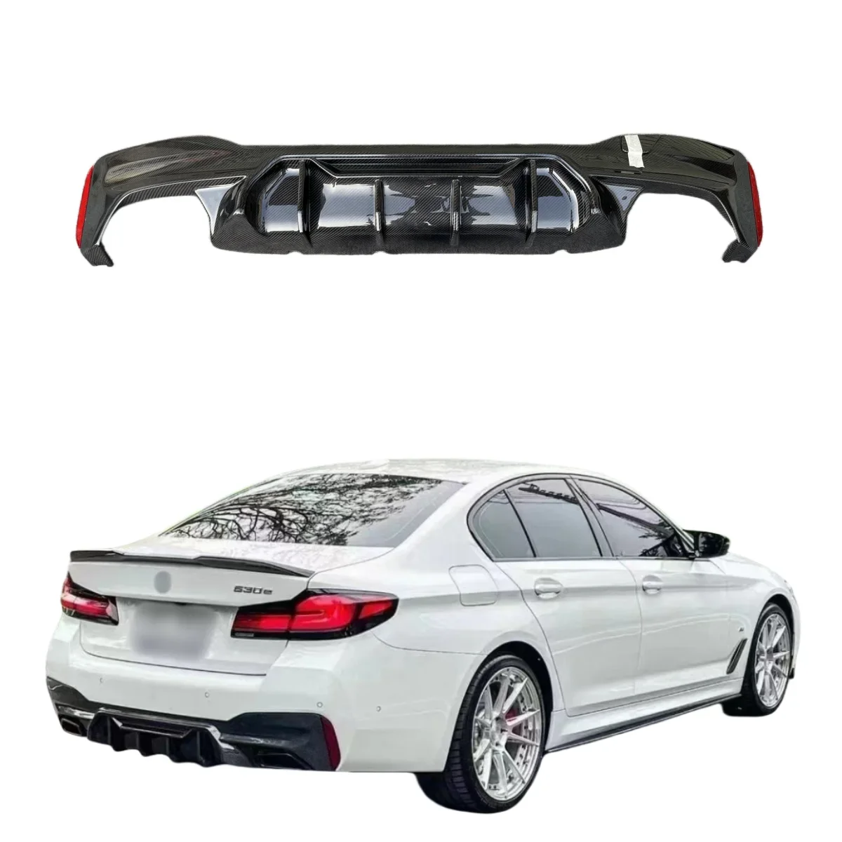 Carbon Fiber Rear Diffuser For 5 Series G30 2017-2020 Competition Style Rear Bumper Lip