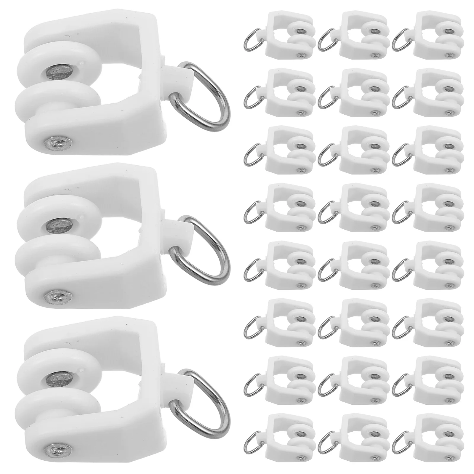 

140Pcs Curtain Track Rollers Easy Maintenance Twin Wheeled Carriers for Ceiling Window Shower Dividers